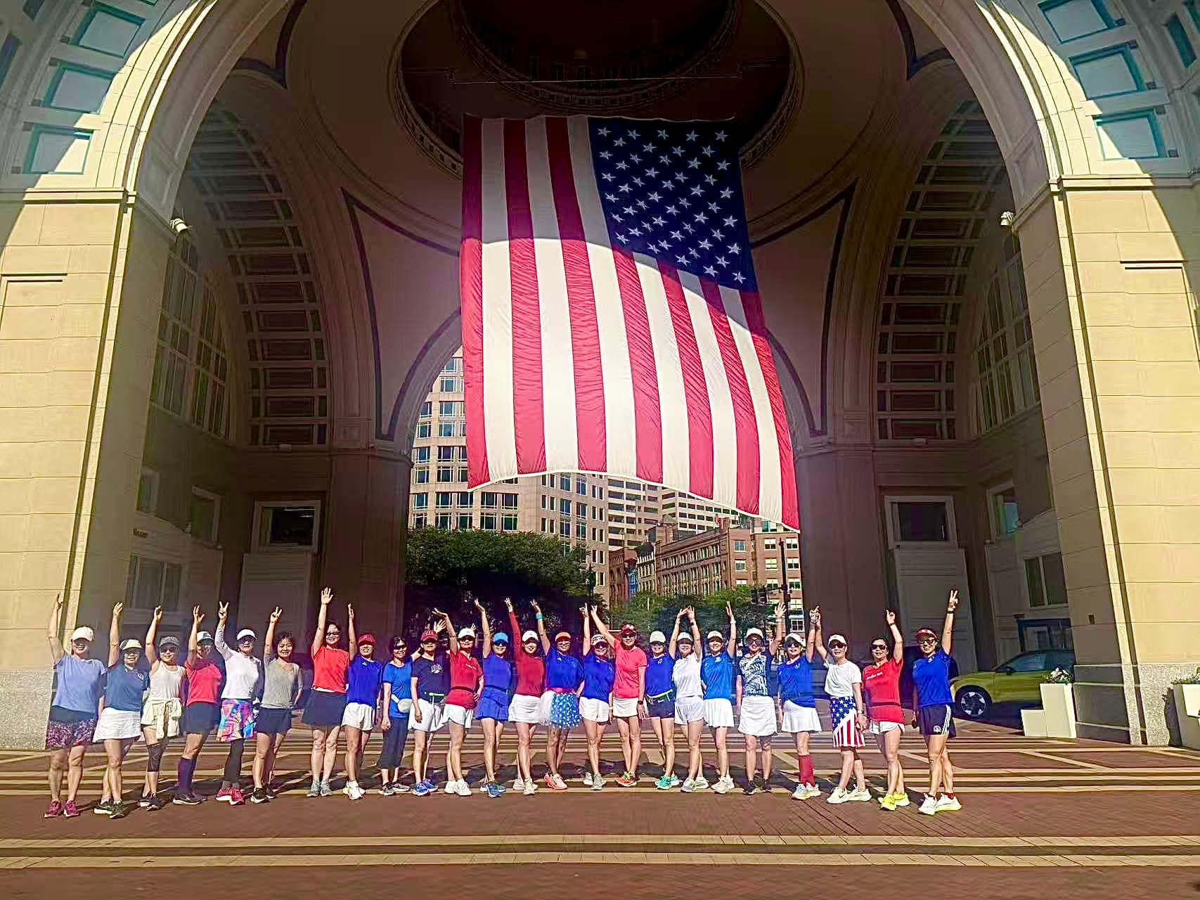 Fun run with US flag